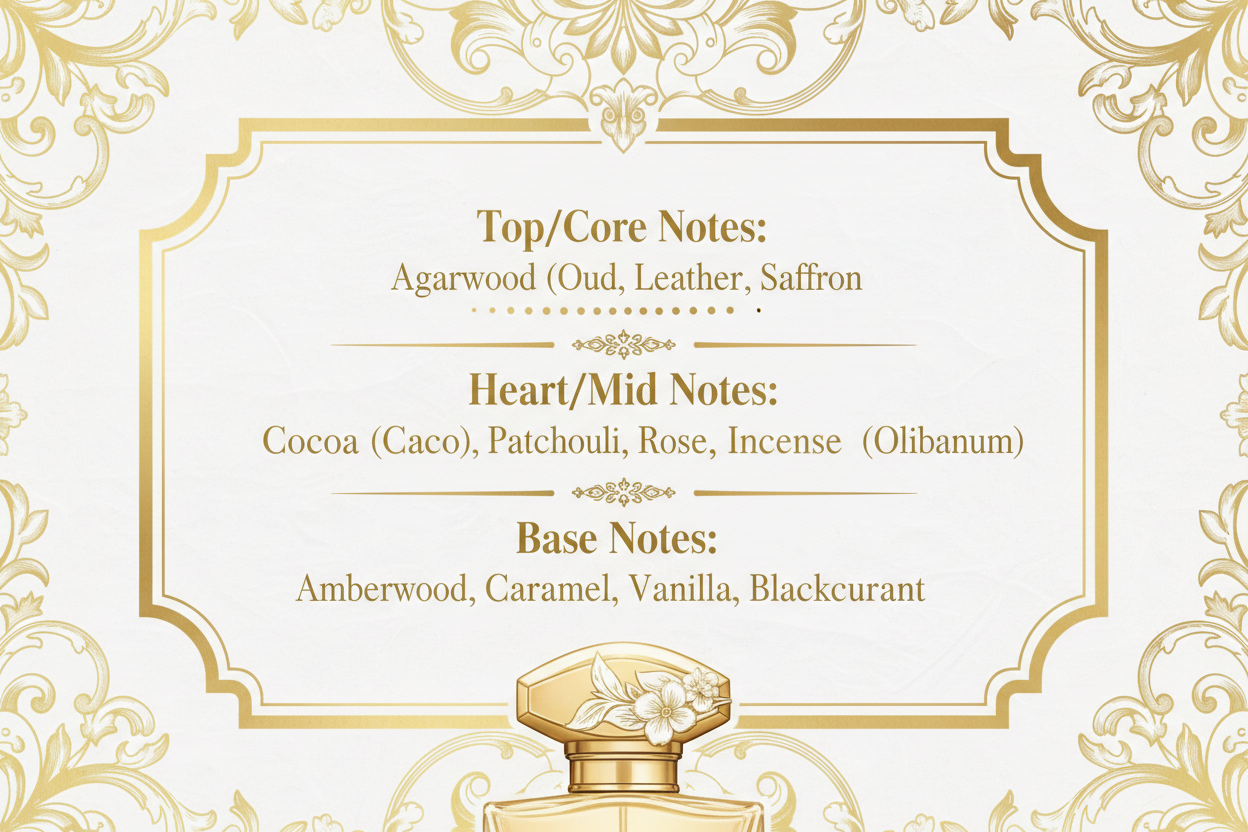 Chemist Fragrance 100 (M) oil base cuir, épicé chaud, oud, ambre, cacao, rose, boisé, animal, caramel, vanille