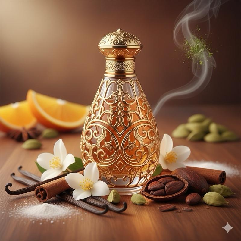 Amouage Love Delight (U) oil base vanilla powdery warm spicy citrus white floral cacao fresh spicy cinnamon floral almond