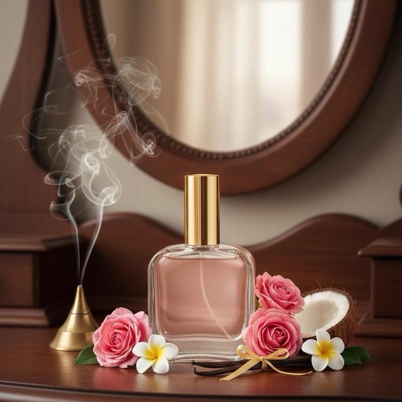 Golden Creamy Incense Rose (W) oil base/ mixation/ luxurious, tropical, and creamy oriental-floral scent profile fragrance