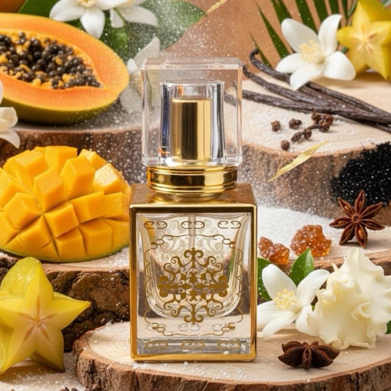Chemist Fragrance 118 (U) oil base tropical, fruity, vanilla, sweet, woody, white floral, powdery, terpenic, amber, fresh spicy